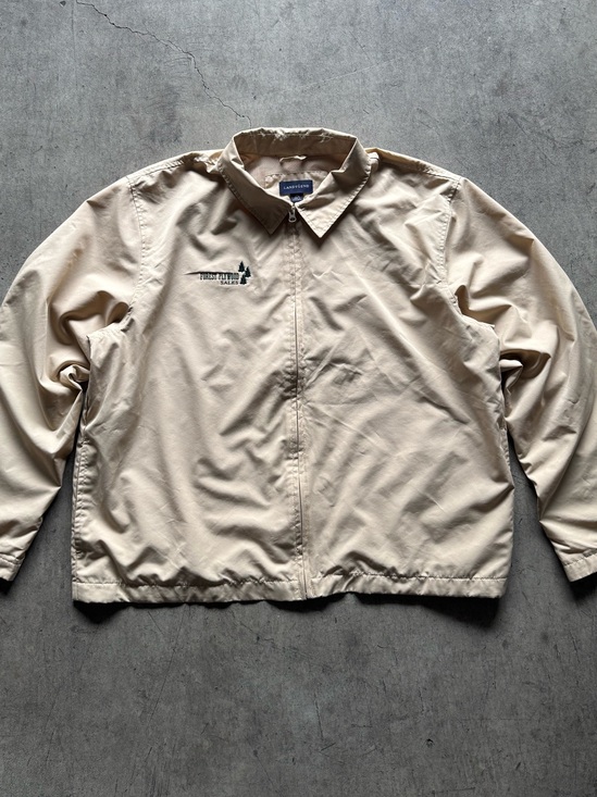 Lands' End Other - Land's End Cream Zip-Front Jacket with Small Embroidered Logo - Size XL